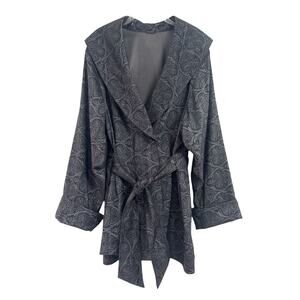 Mycra Pac Now Reversible Rain Jacket Coat Green Floral Belted Pockets Size 2 M/L